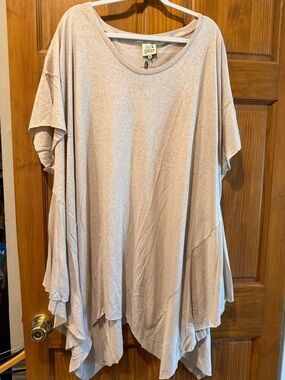 NWT! Jaded Gypsy Women's Light Taupe V-Neck Flowy On the move Tunic